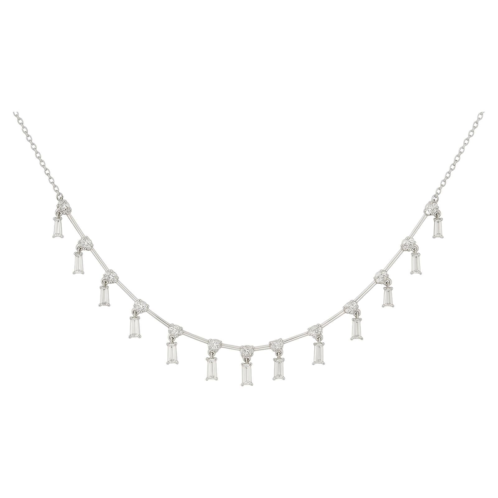 Mini Baguette Fringe Diamond Necklace