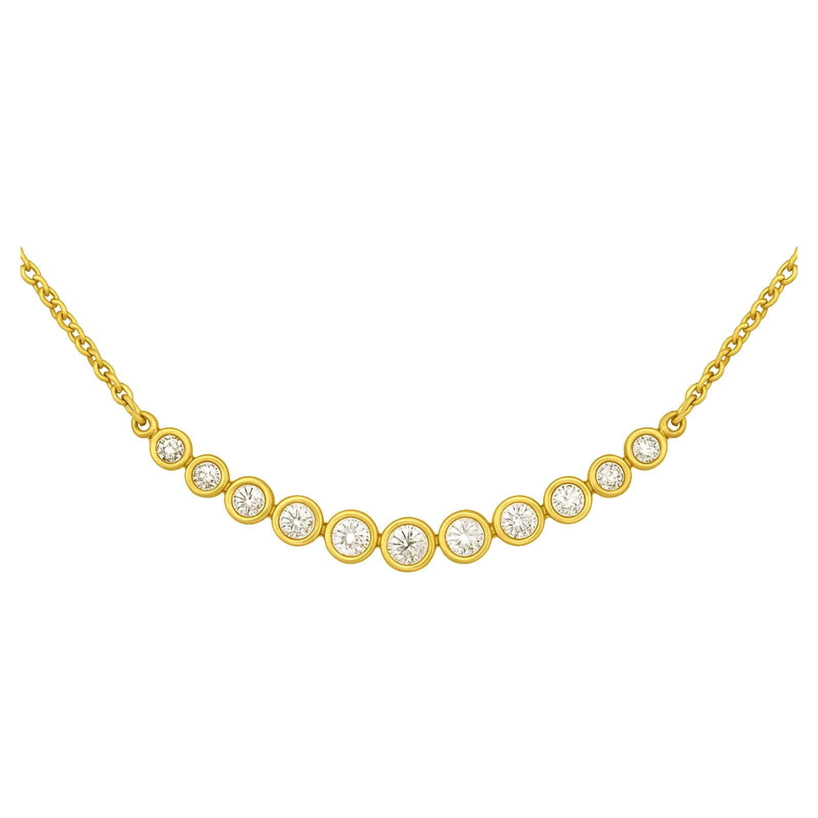 Bezel Graduated Diamond Necklace