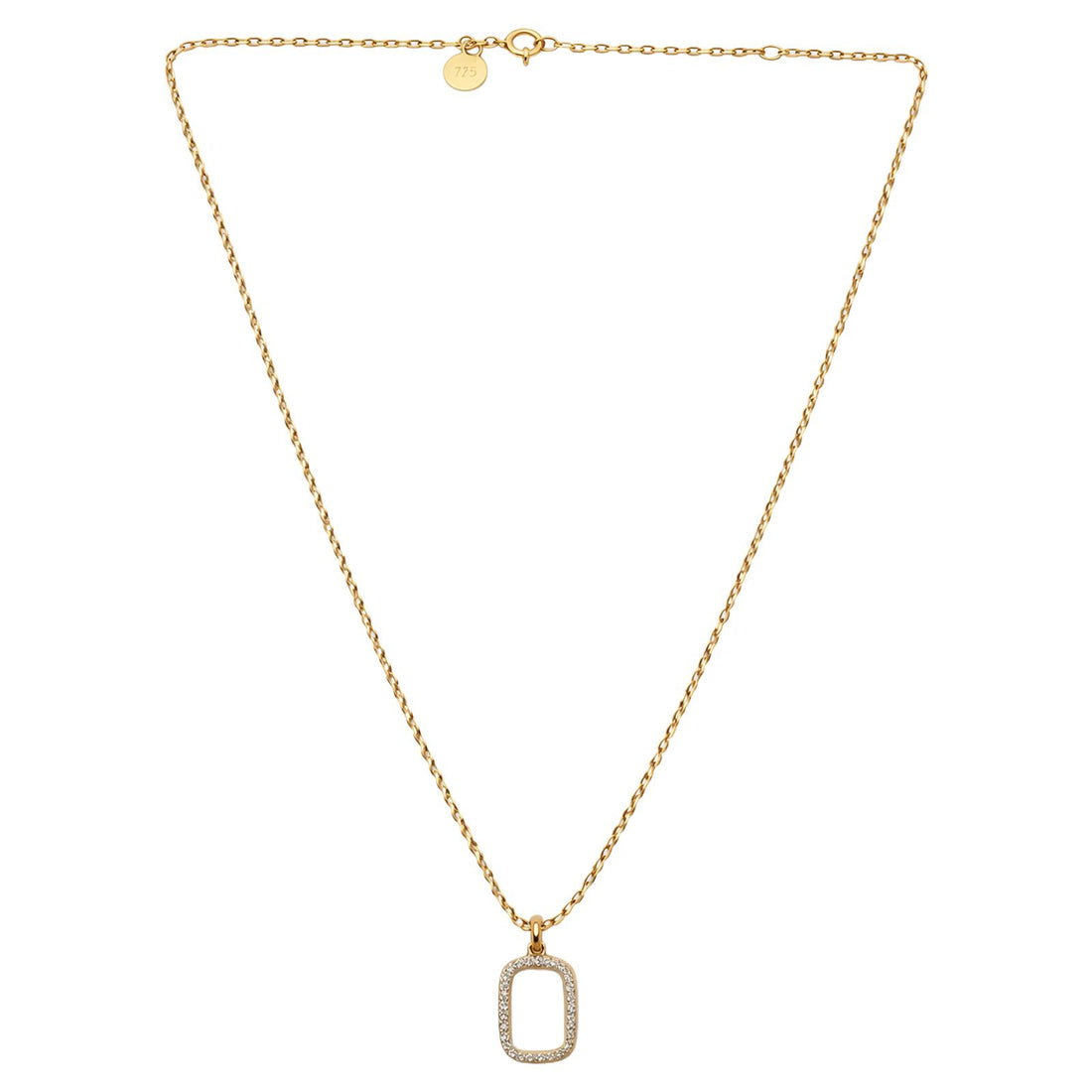 Diamond Dust Rectangle Necklace