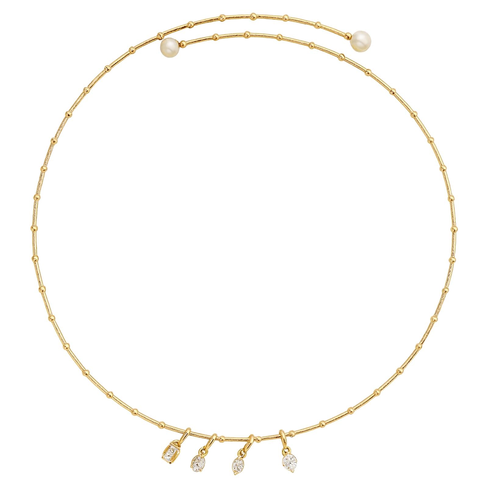 Diamond Charm Station Necklace