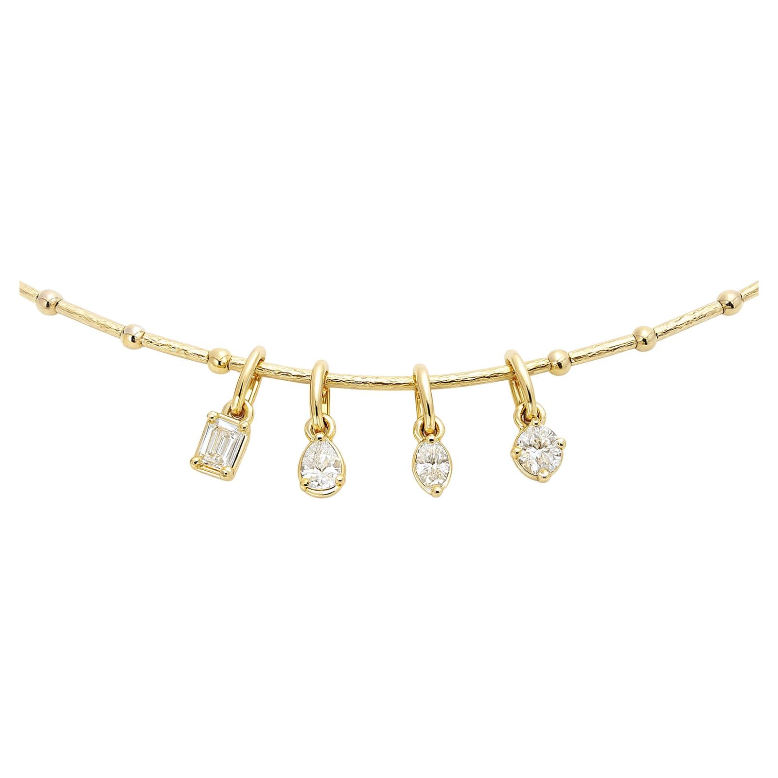 Diamond Charm Station Necklace