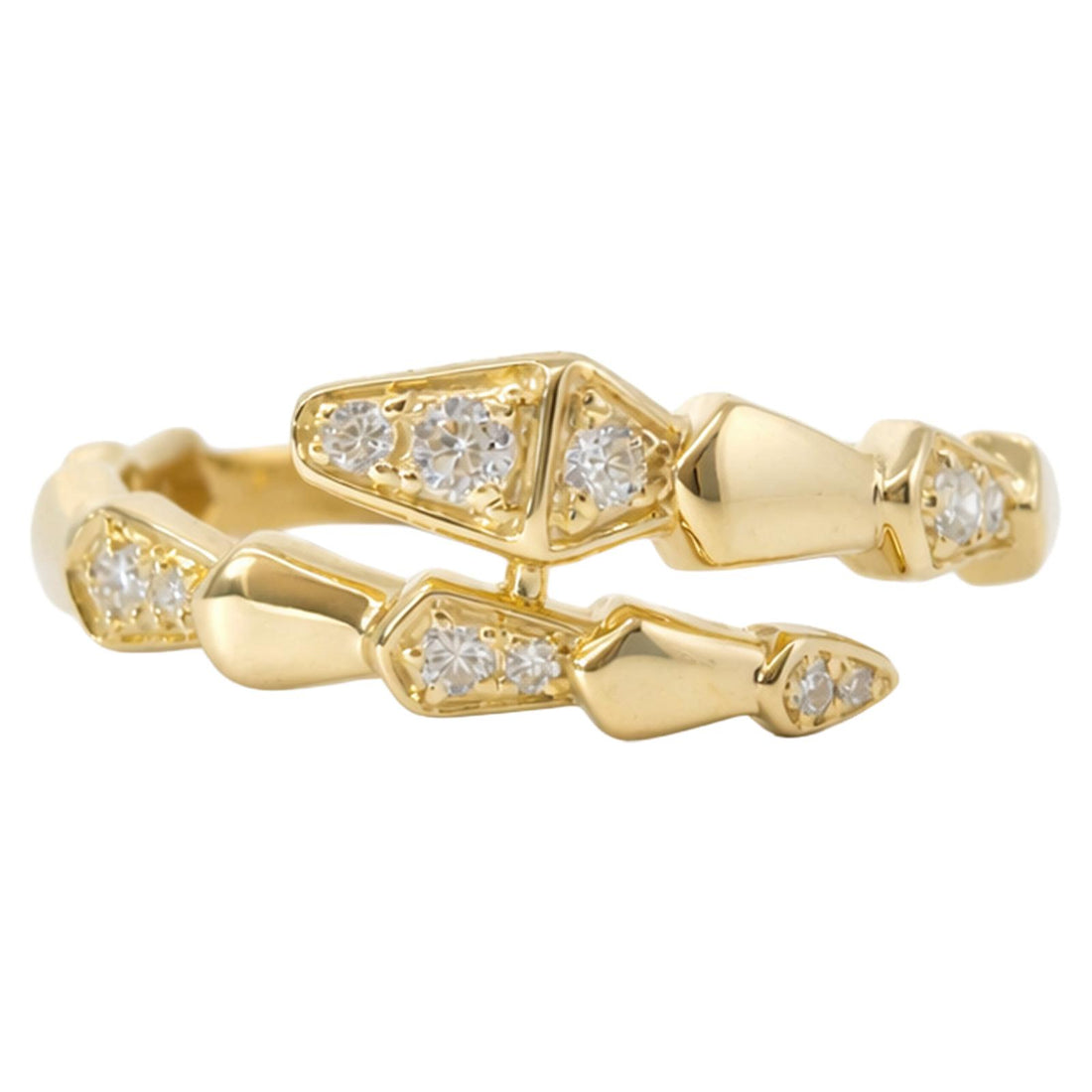 Geometric Diamond Open Ring