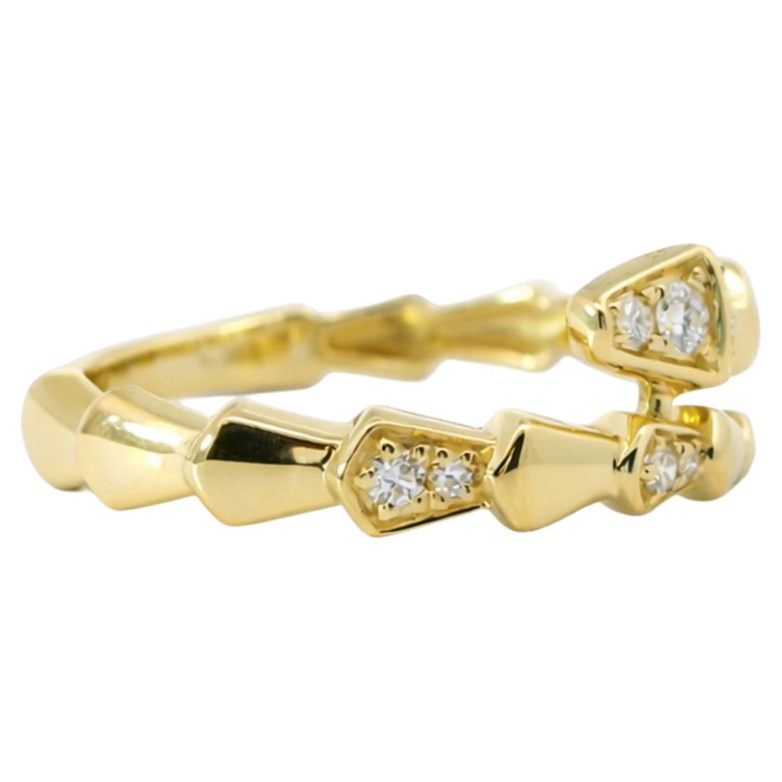 Geometric Diamond Open Ring