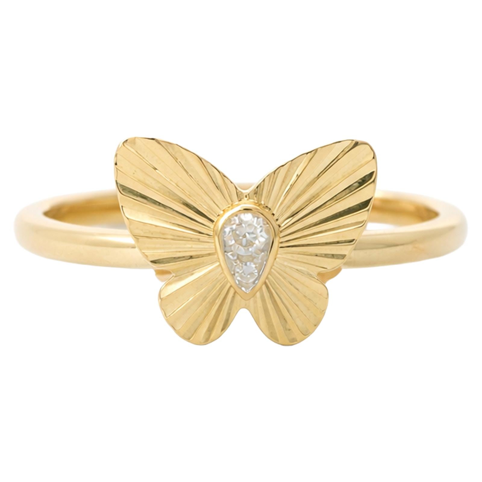 Butterfly Diamond Accent Ring