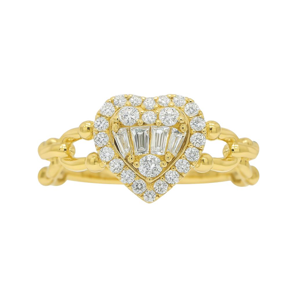 Diamond Heart Link Ring