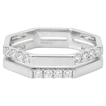 Hexagon Diamond Band Ring