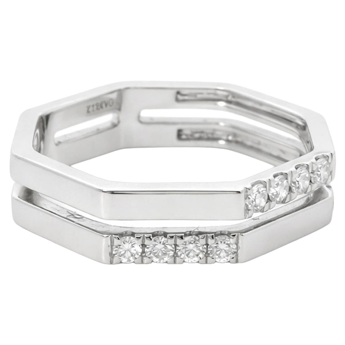 Hexagon Diamond Band Ring