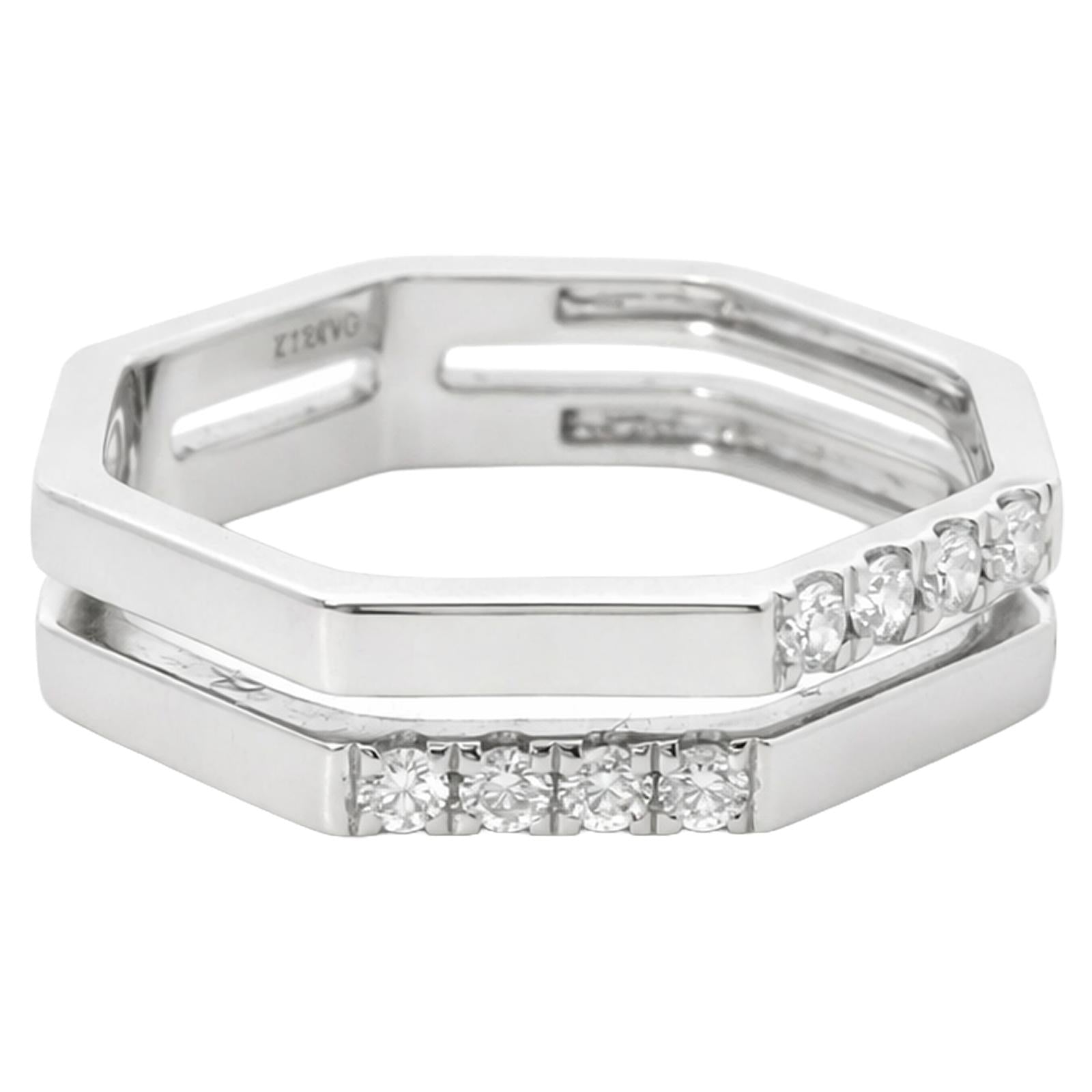 Hexagon Diamond Band Ring
