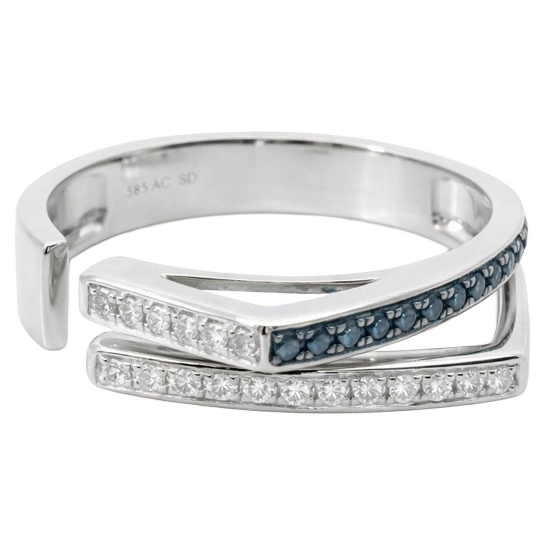 Two-Tone Diamond Chevron Wrap Ring