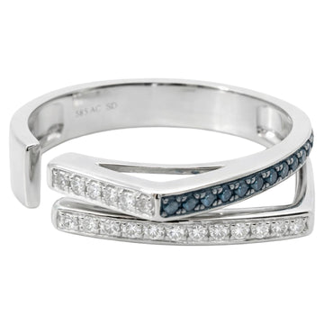 Two-Tone Diamond Chevron Wrap Ring