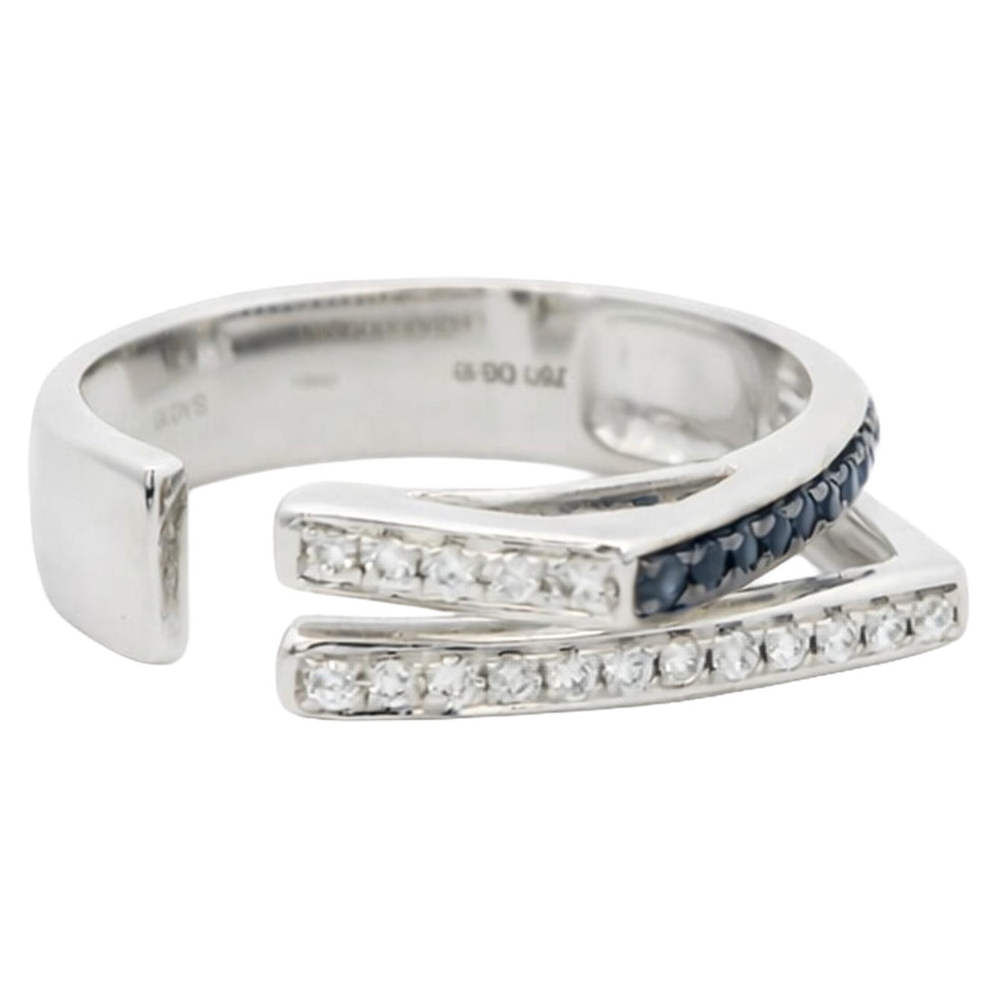 Two-Tone Diamond Chevron Wrap Ring