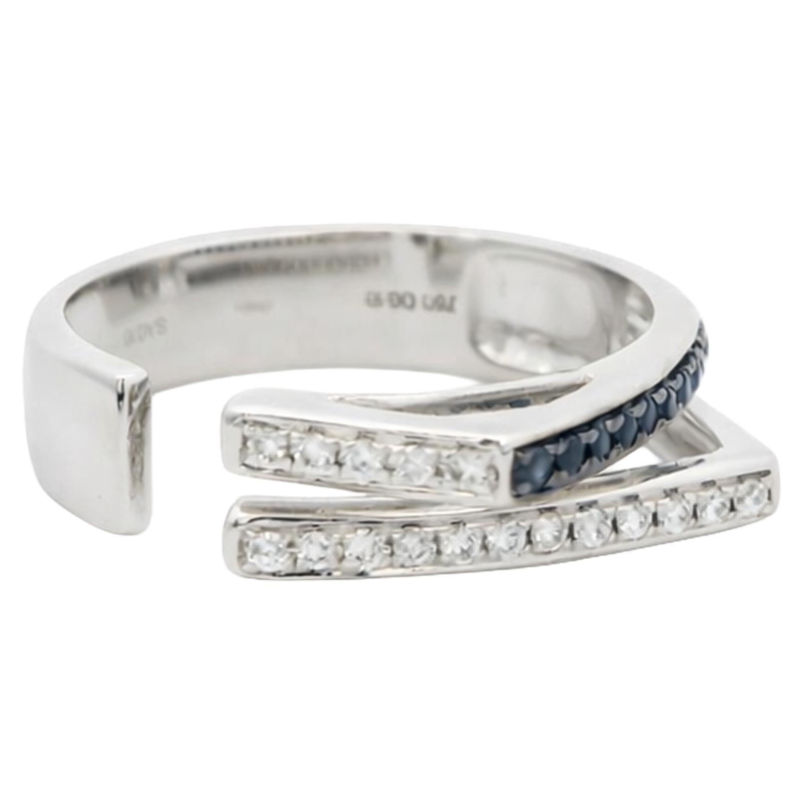 Two-Tone Diamond Chevron Wrap Ring