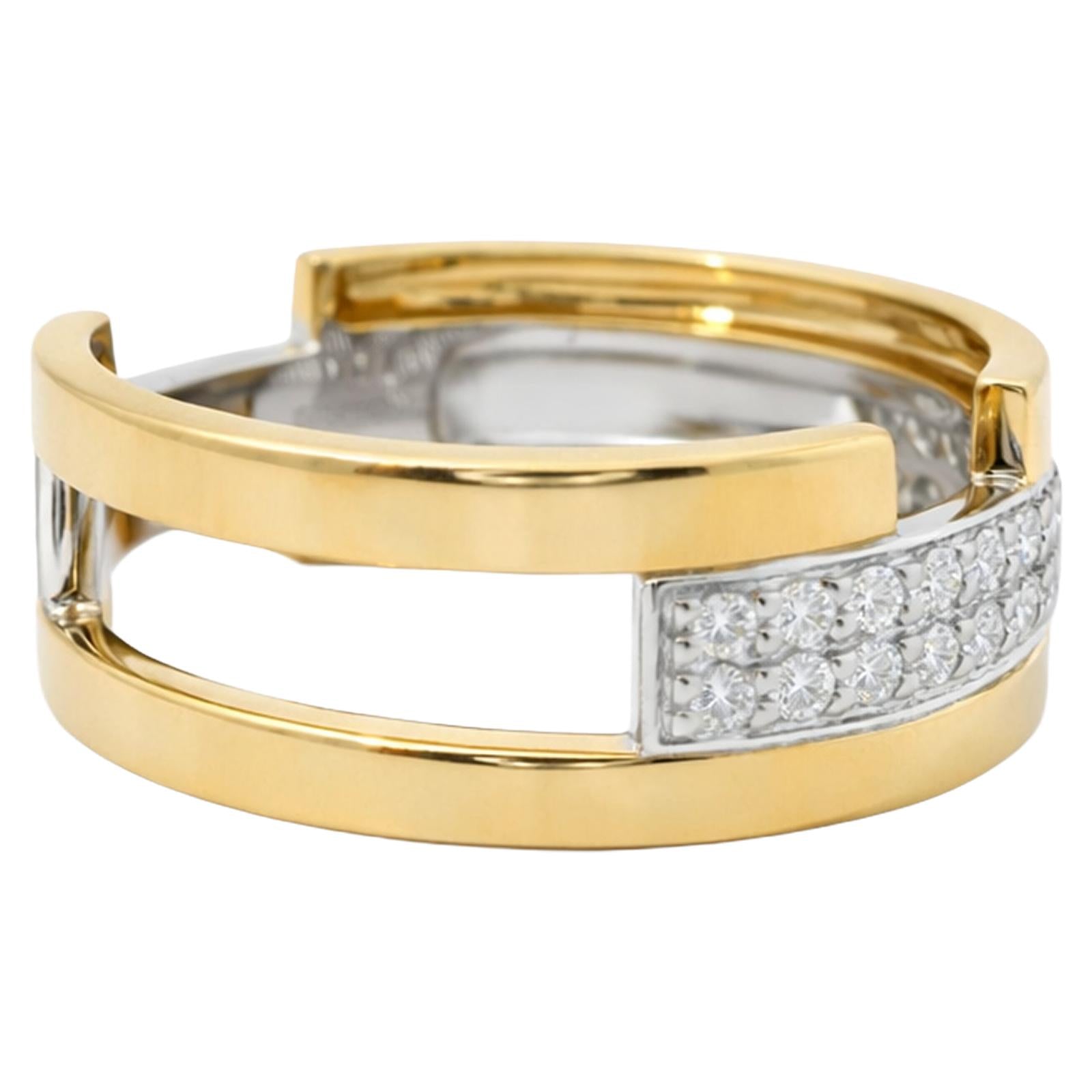Two-Tone Diamond Open Ring