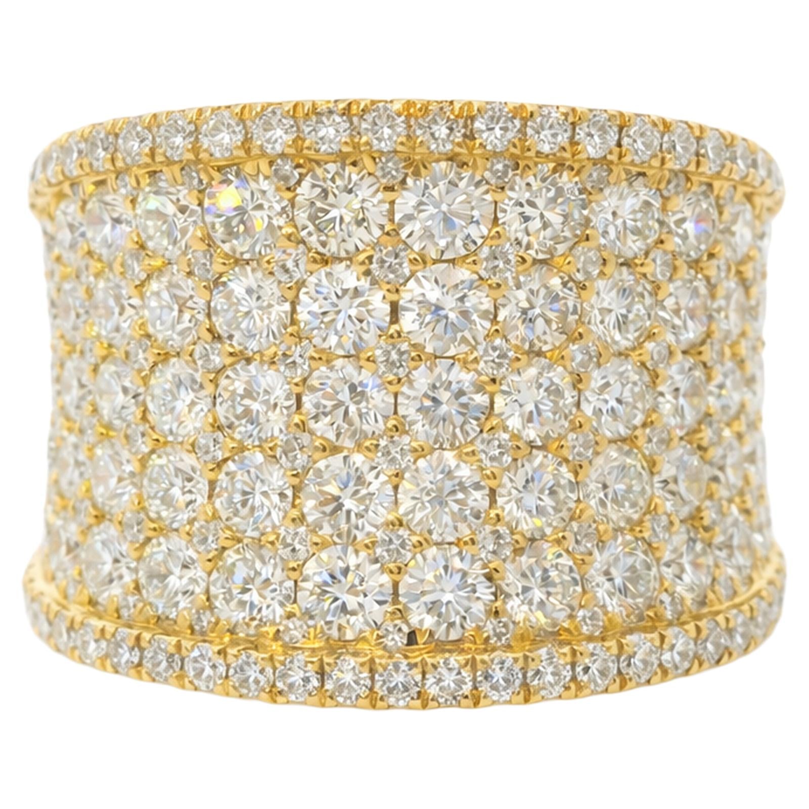 Five-Row Pavé Diamond Band Ring