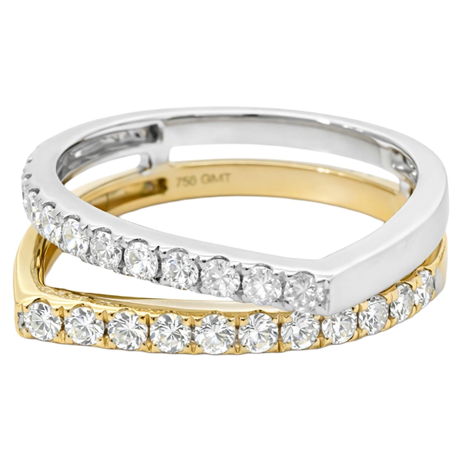 Two-Tone Diamond Wrap Ring