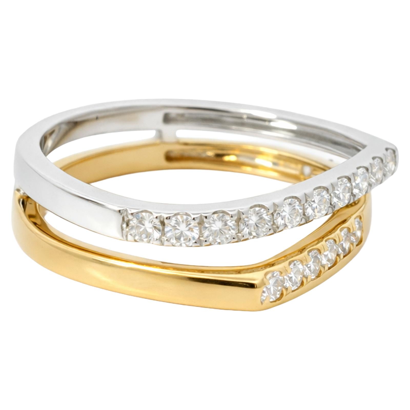 Two-Tone Diamond Wrap Ring