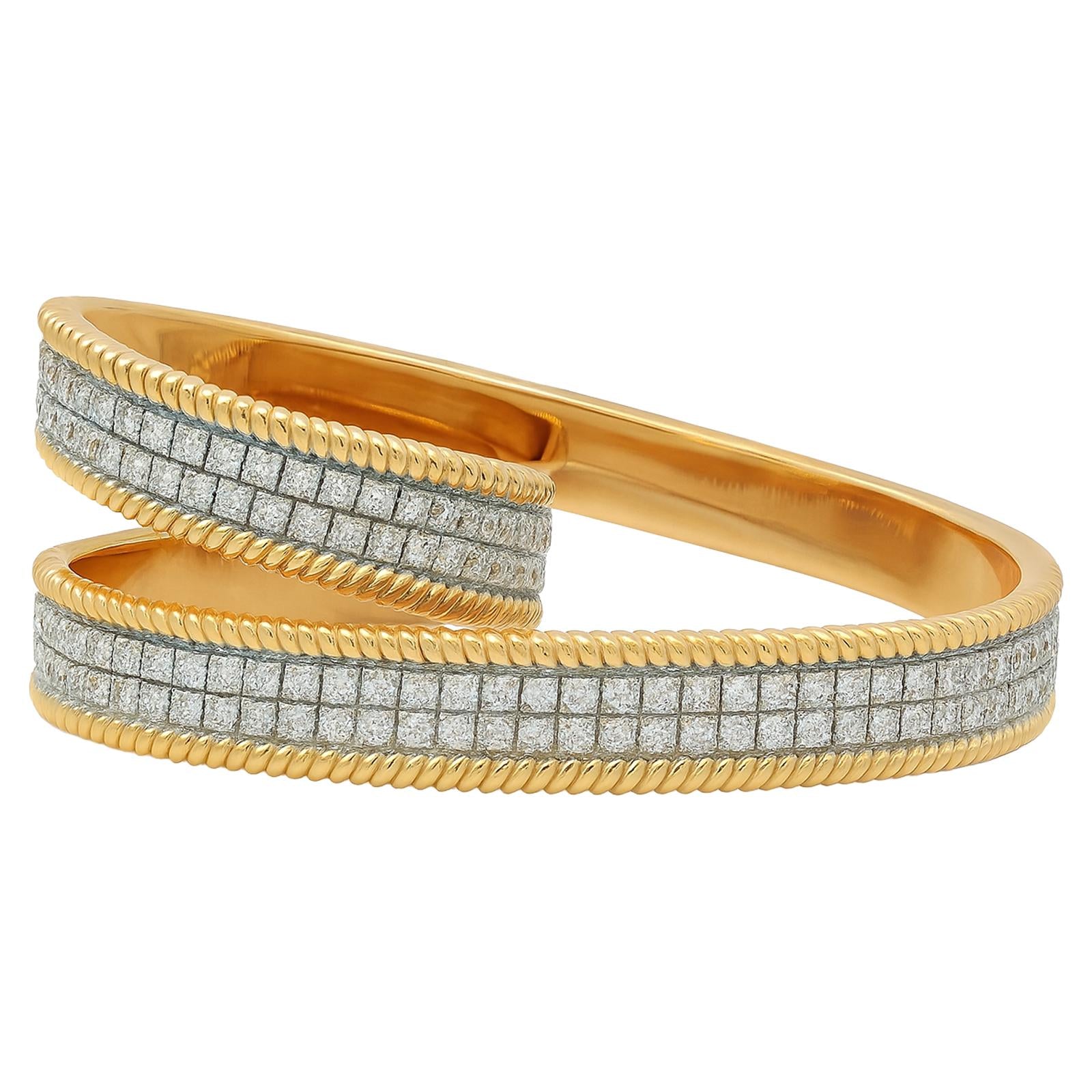 Beaded Diamond Open Wrap Ring