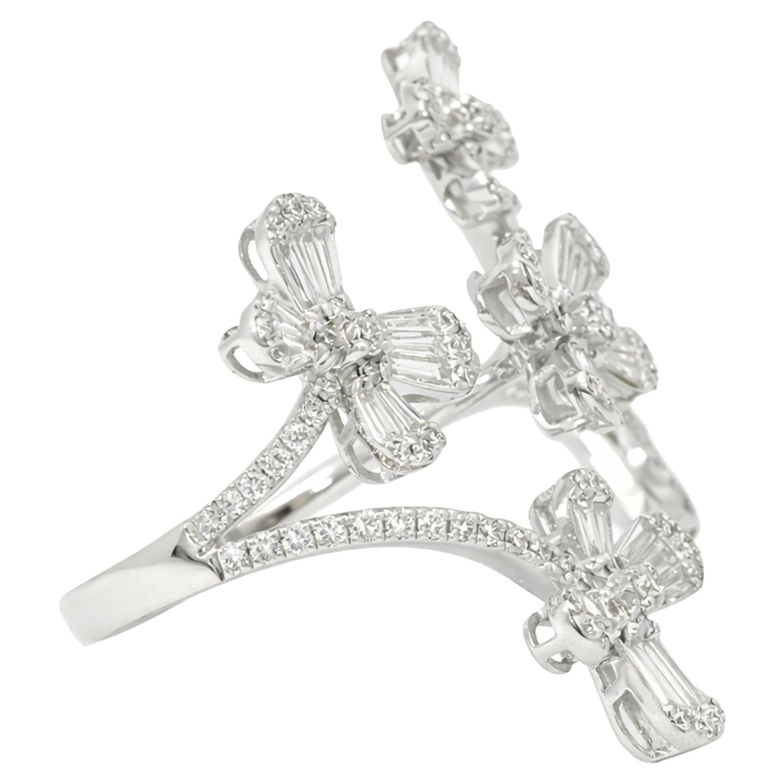 Diamond Blossom Multi-Finger Ring