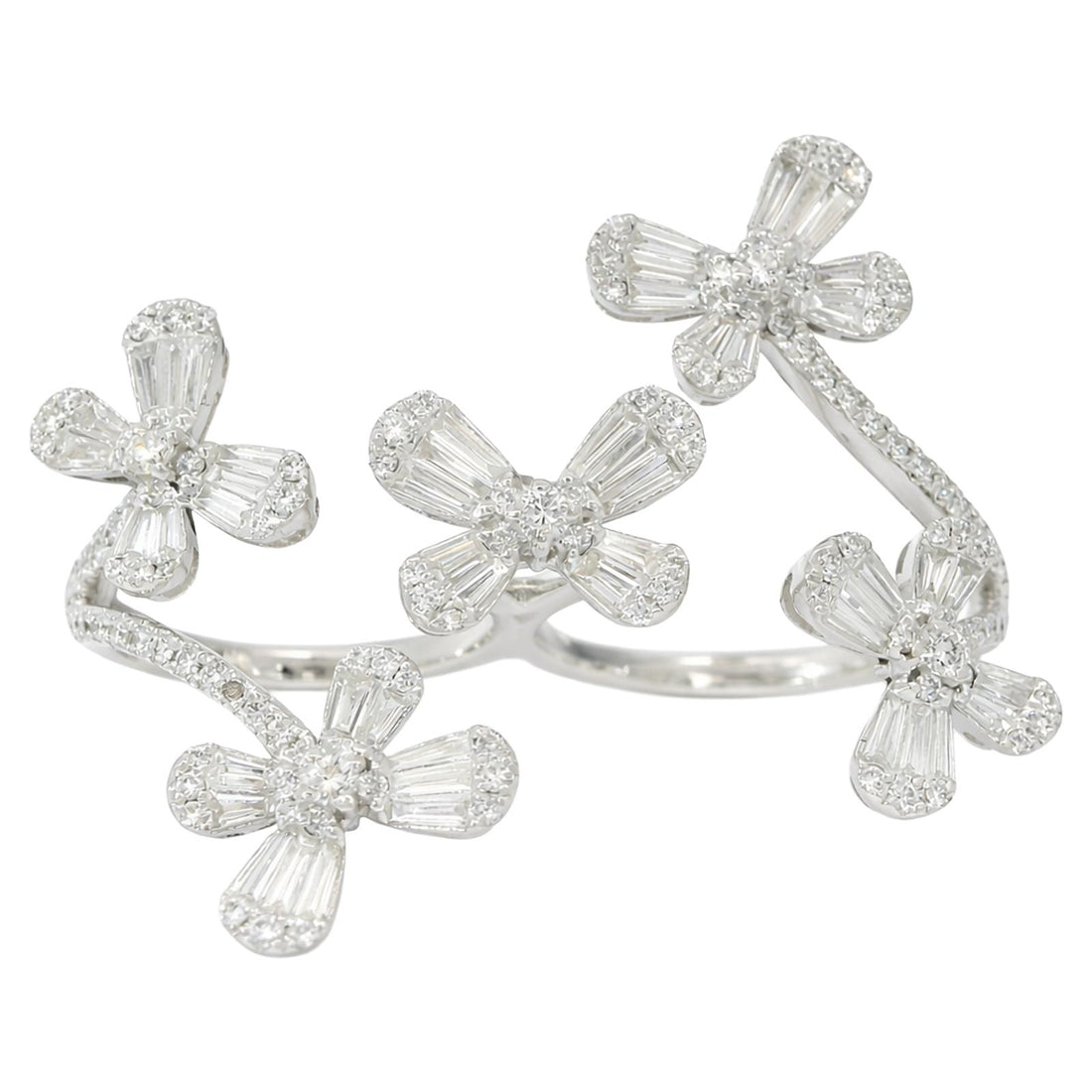 Diamond Blossom Multi-Finger Ring