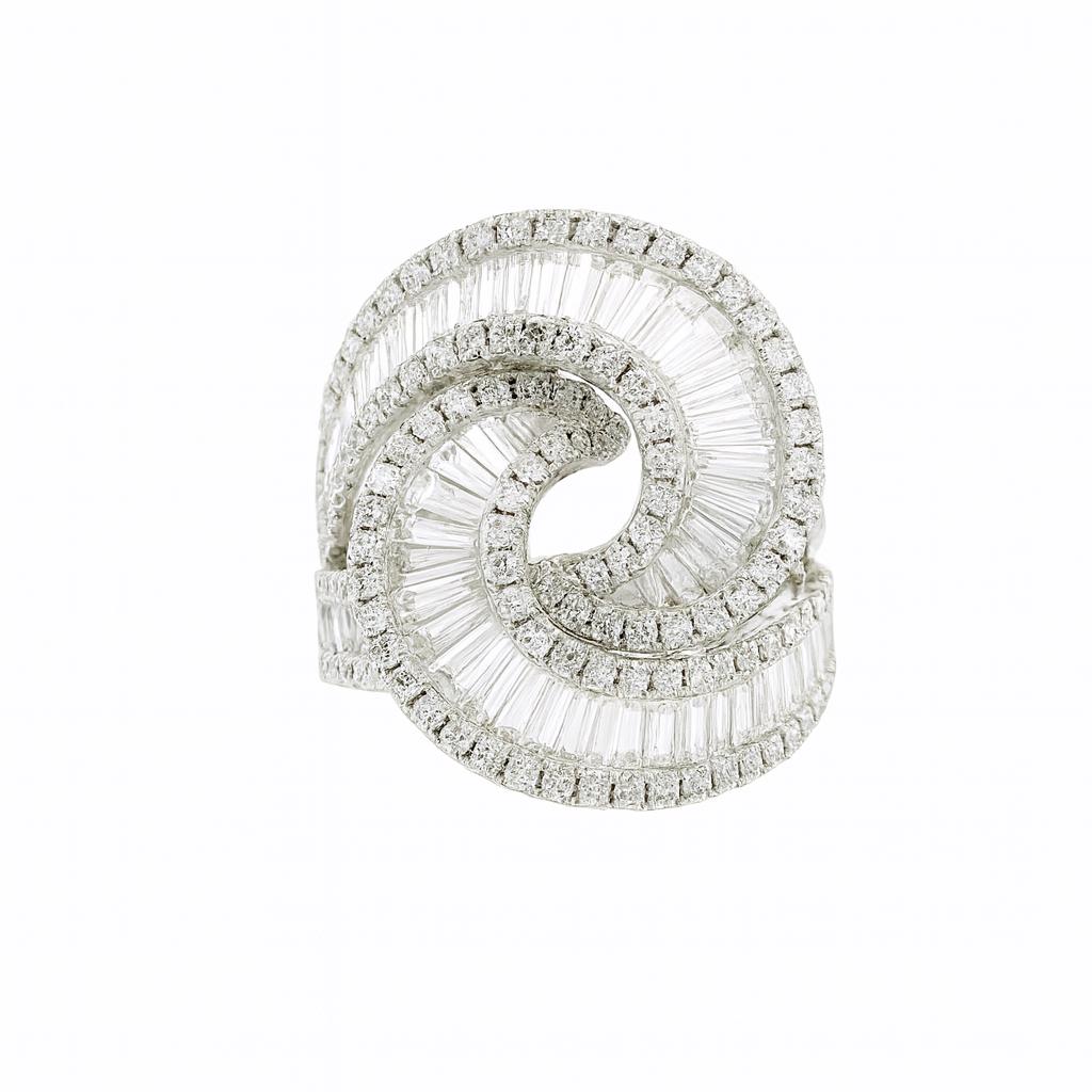 Diamond Swirl Cocktail Ring
