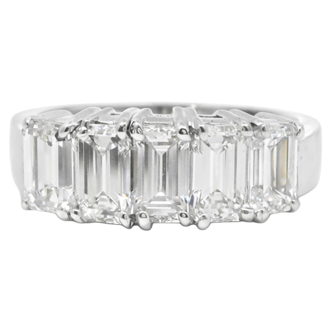 Emerald Cut Diamond Row Band Ring