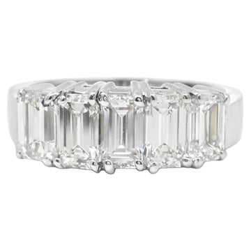 Emerald Cut Diamond Row Band Ring