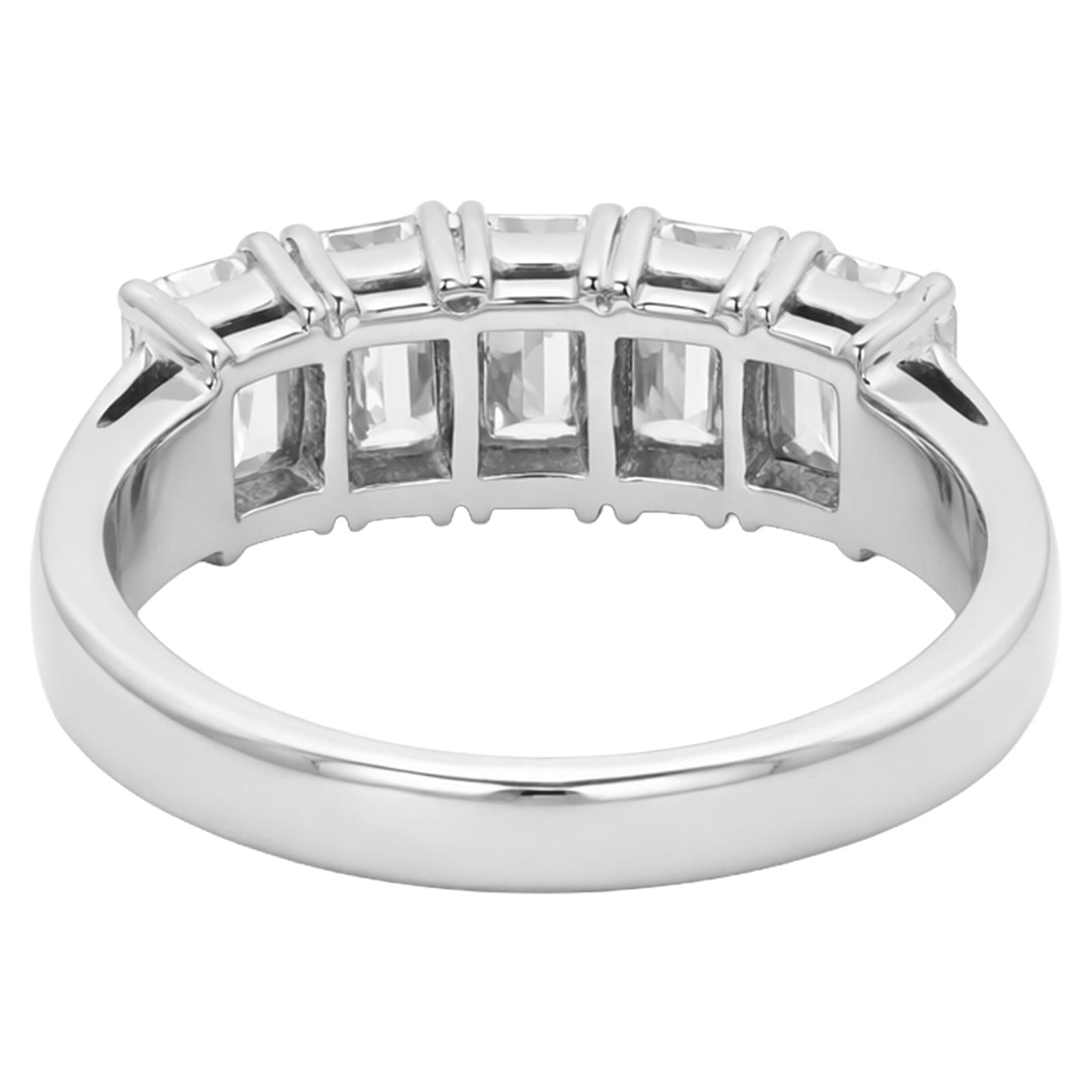 Emerald Cut Diamond Row Band Ring