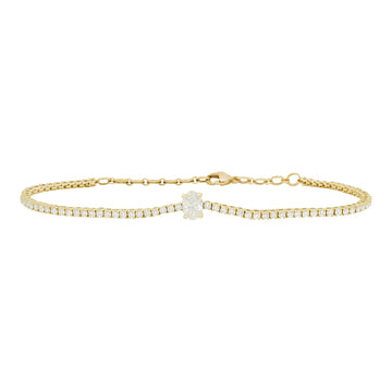 Oval Diamond Center Tennis Bracelet