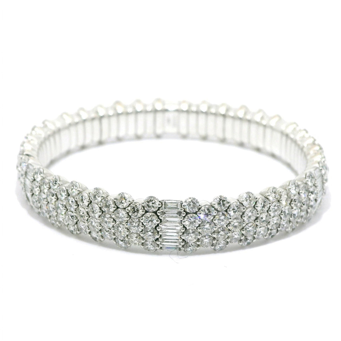 18K White Gold Diamond Stretch Tennis Bracelet