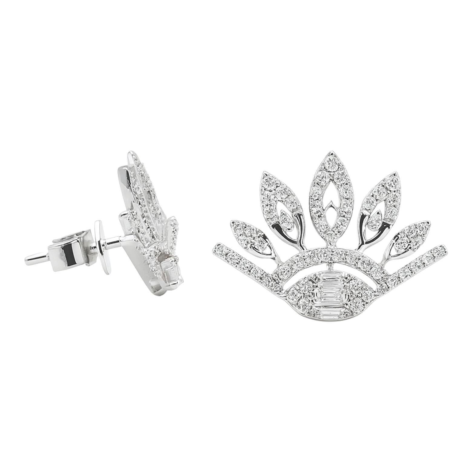 Lotus Diamond Stud Earrings