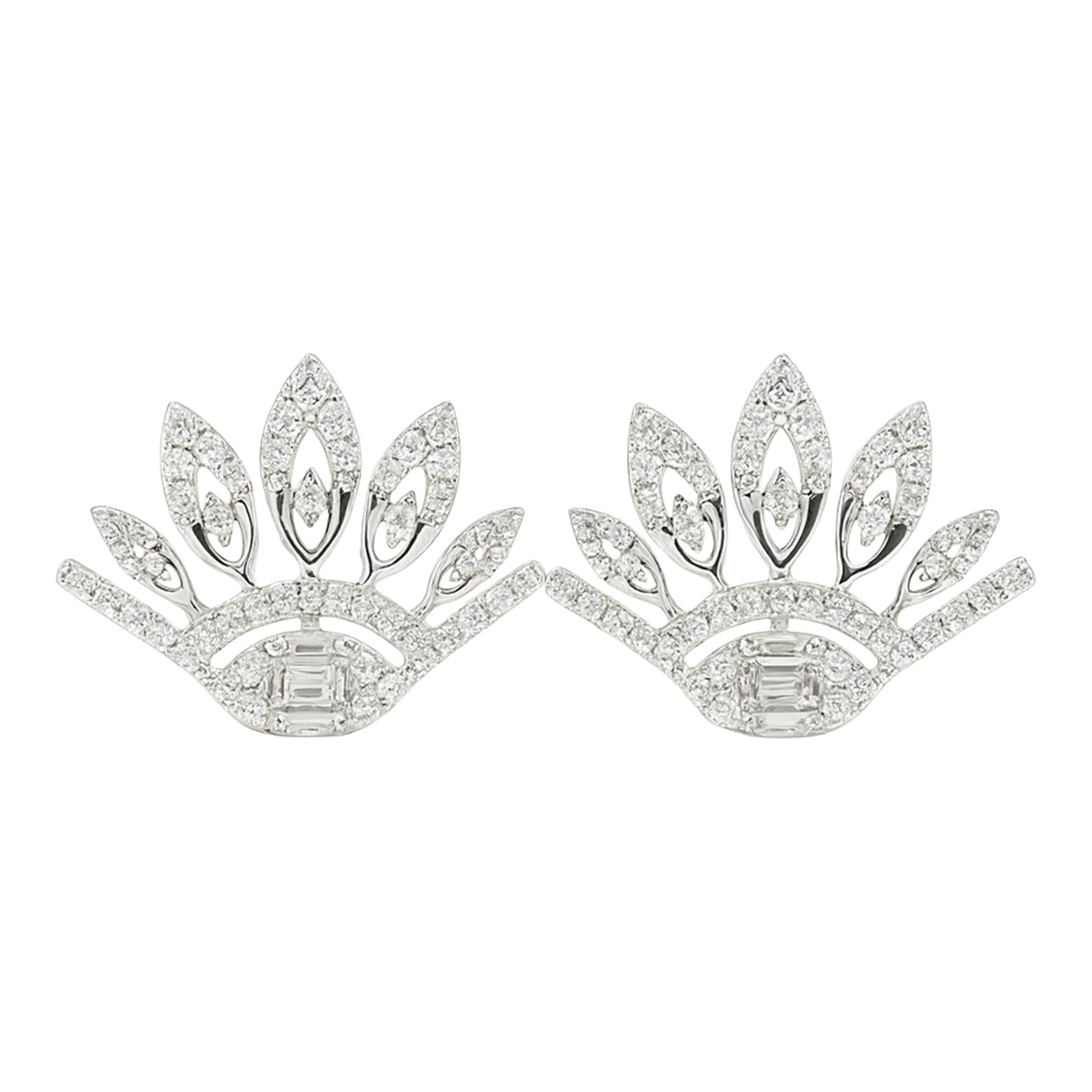 Lotus Diamond Stud Earrings