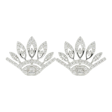 Lotus Diamond Stud Earrings