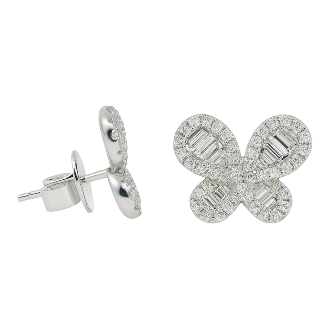 Butterfly Diamond Stud Earrings