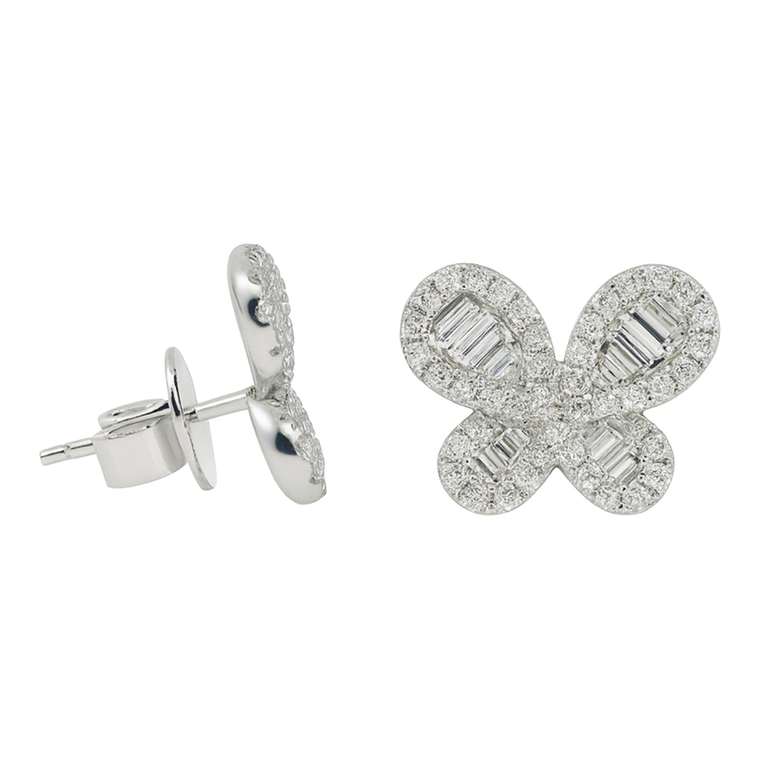 Butterfly Diamond Stud Earrings