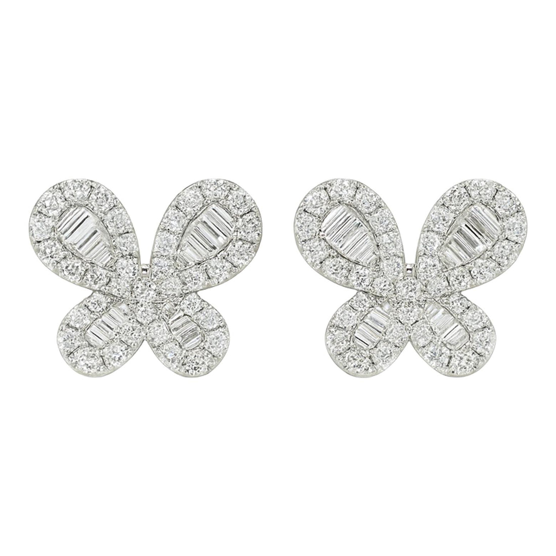 Butterfly Diamond Stud Earrings