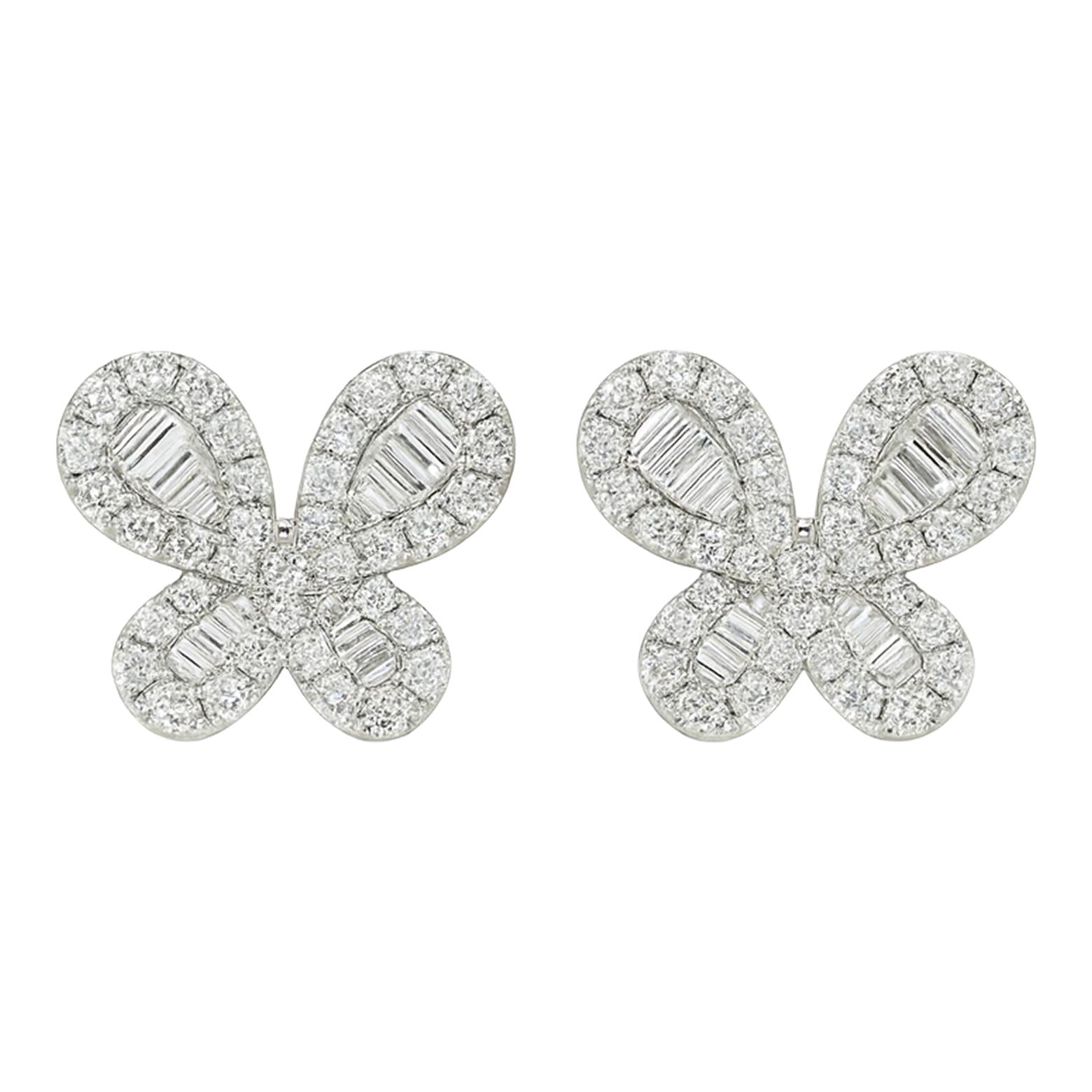 Butterfly Diamond Stud Earrings