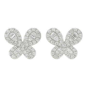 Butterfly Diamond Stud Earrings