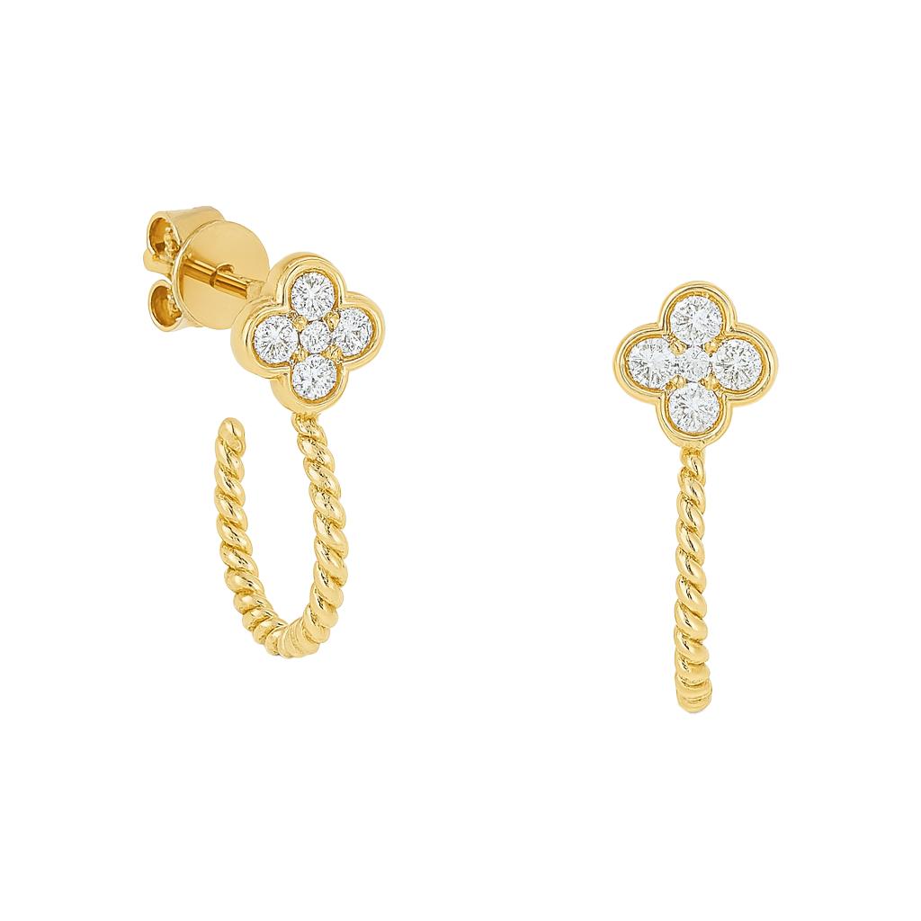 Diamond Clover Twist Earrings