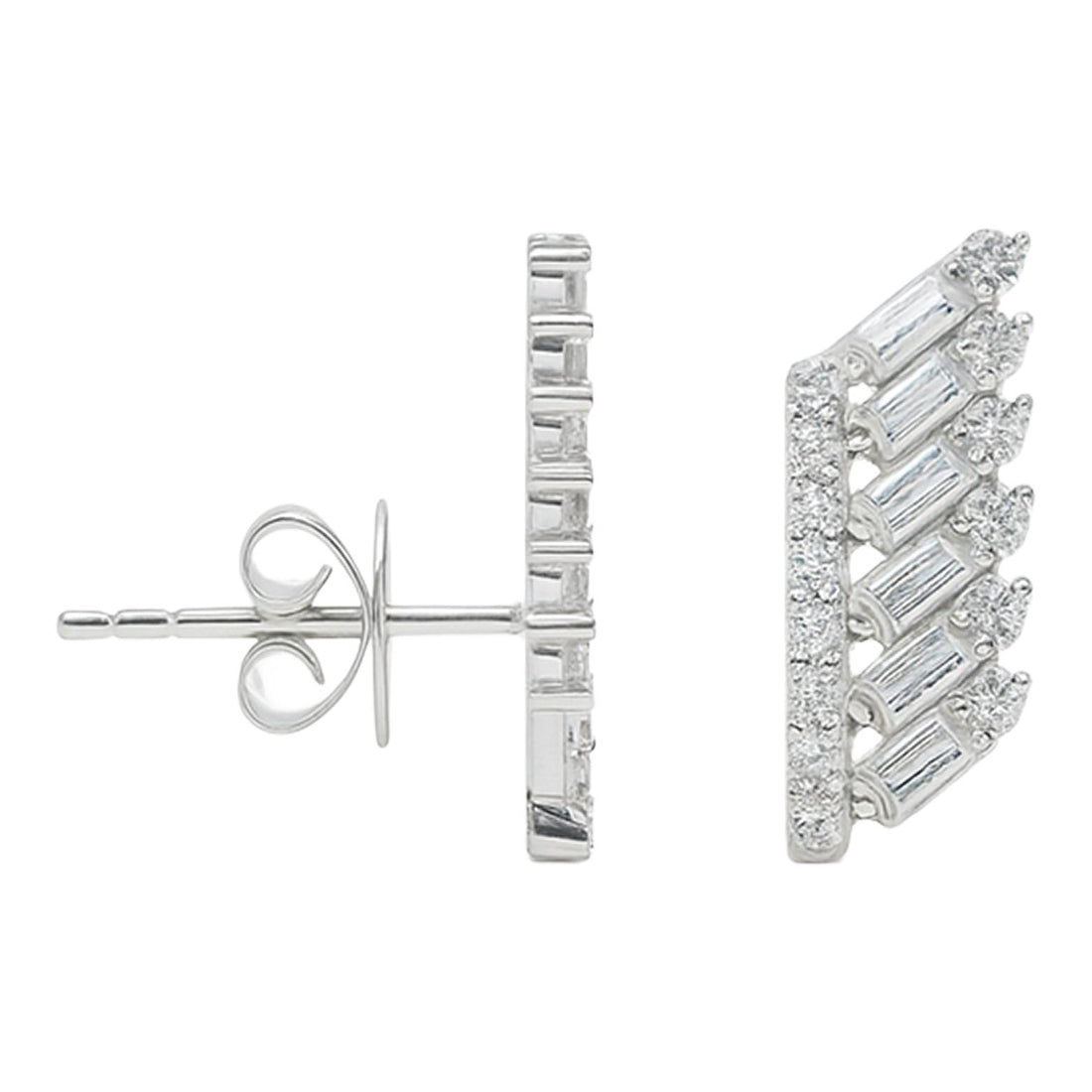 Baguette Wing Diamond Studs