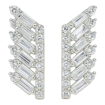 Baguette Wing Diamond Studs