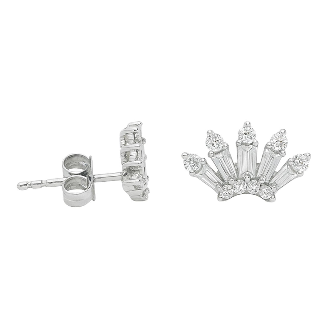 Baguette Crown Diamond Studs