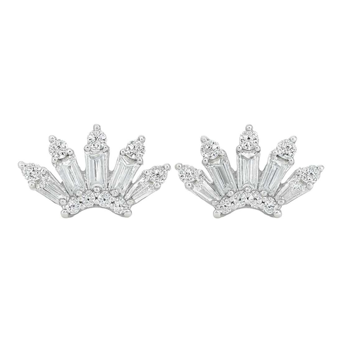 Baguette Crown Diamond Studs