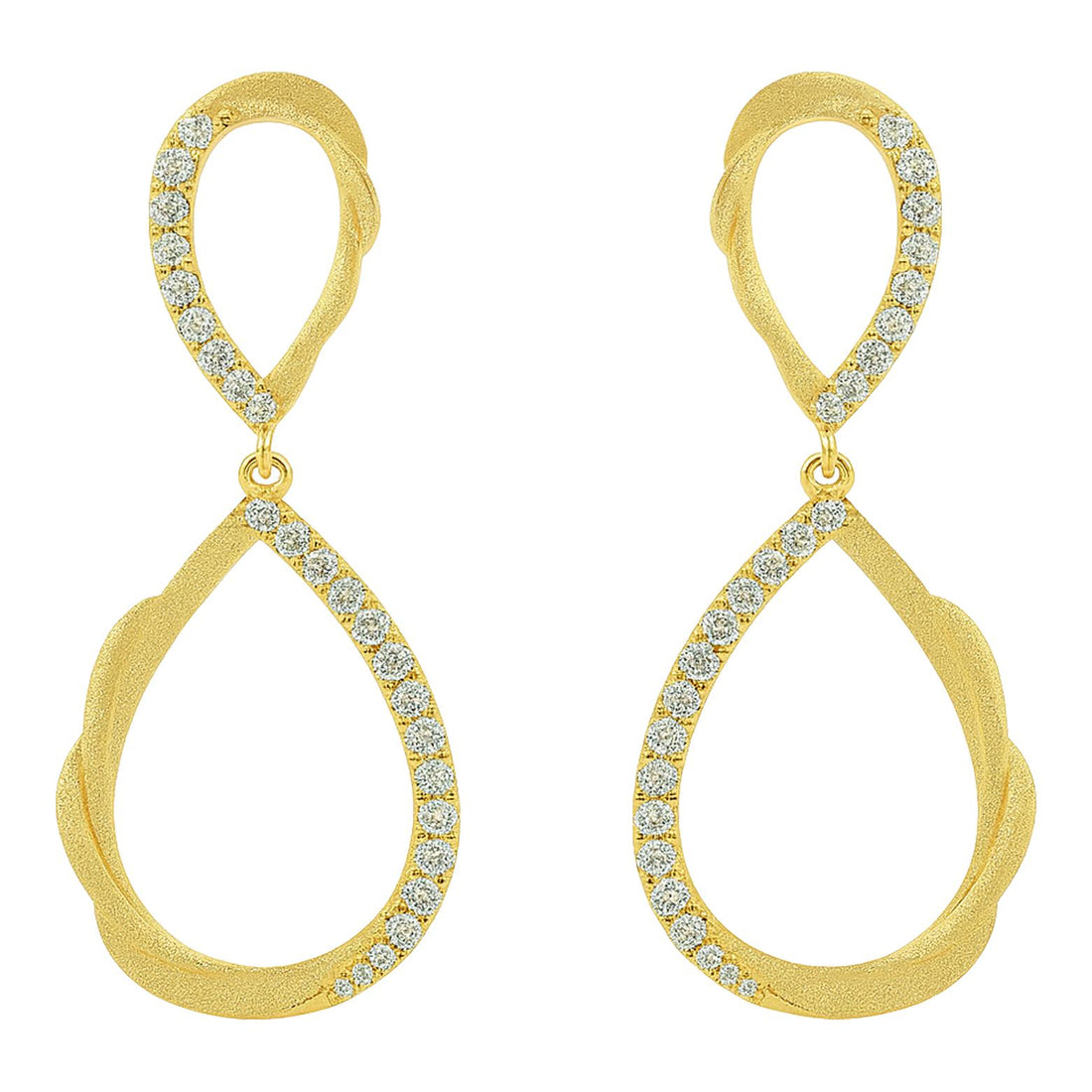 Diamond Teardrop Loop Earrings