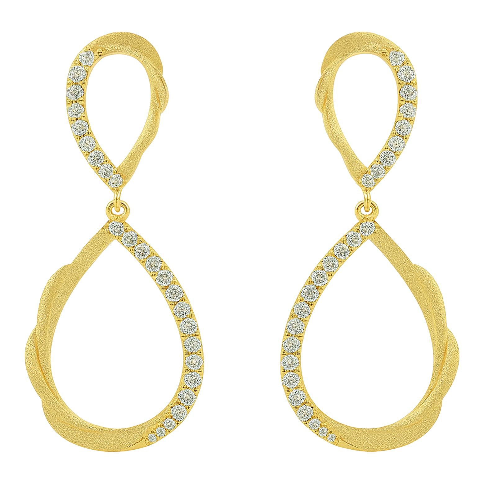 Diamond Teardrop Loop Earrings