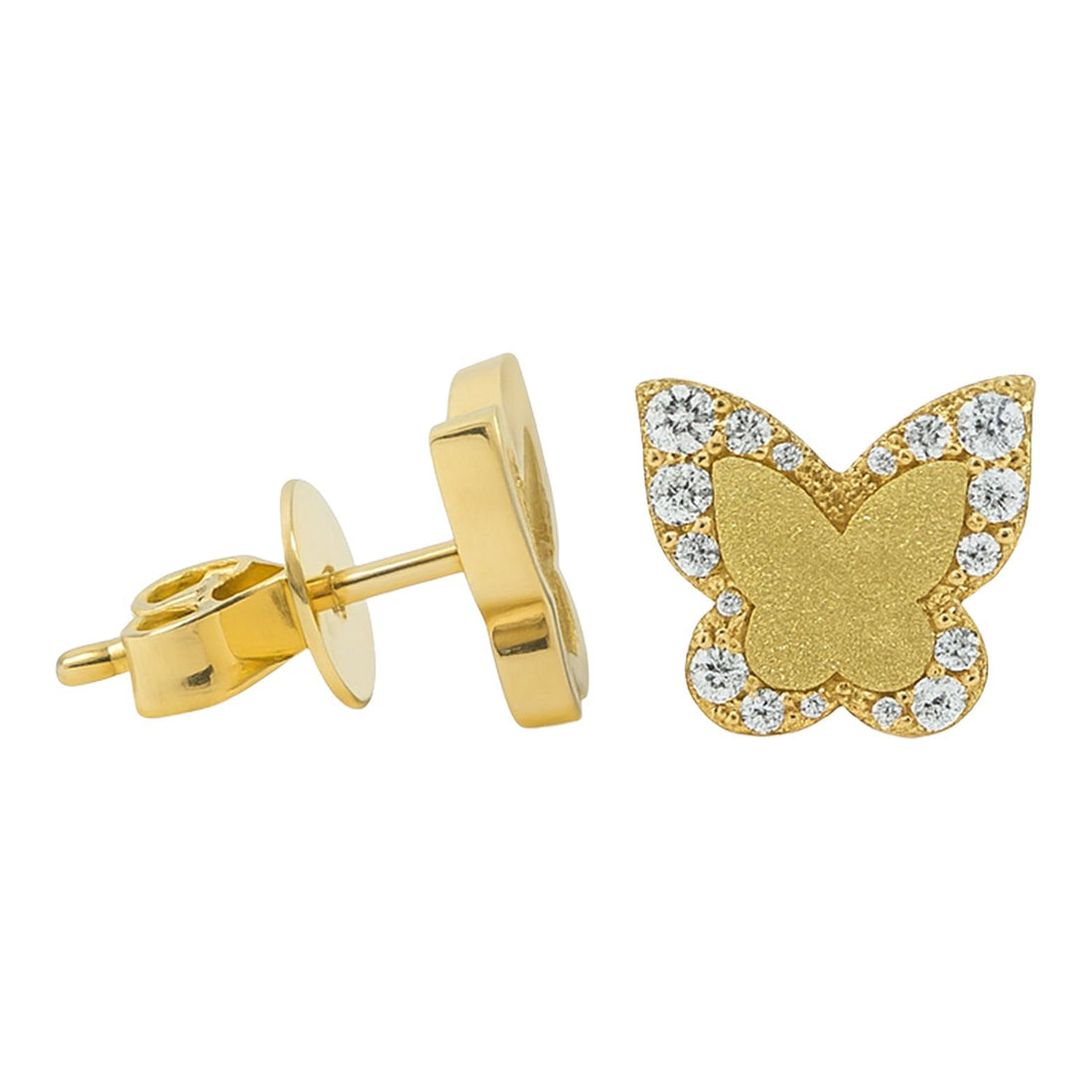 Matte Butterfly Diamond Studs