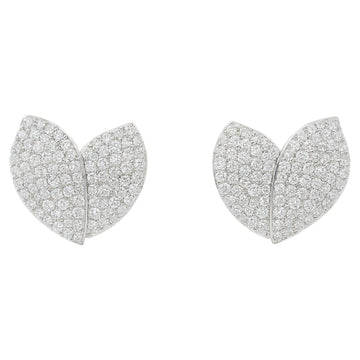 Pavé Diamond Leaf Studs