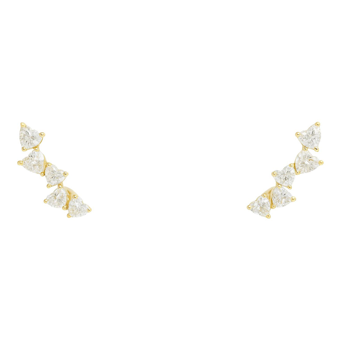 Heart Diamond Climber Earrings