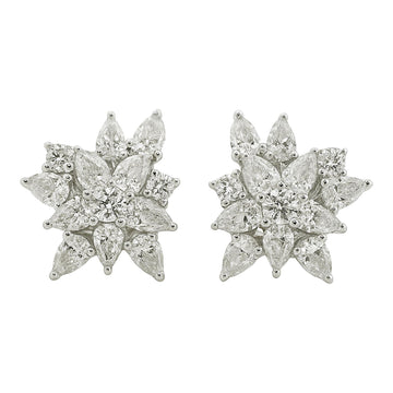 Diamond Bloom Stud Earrings