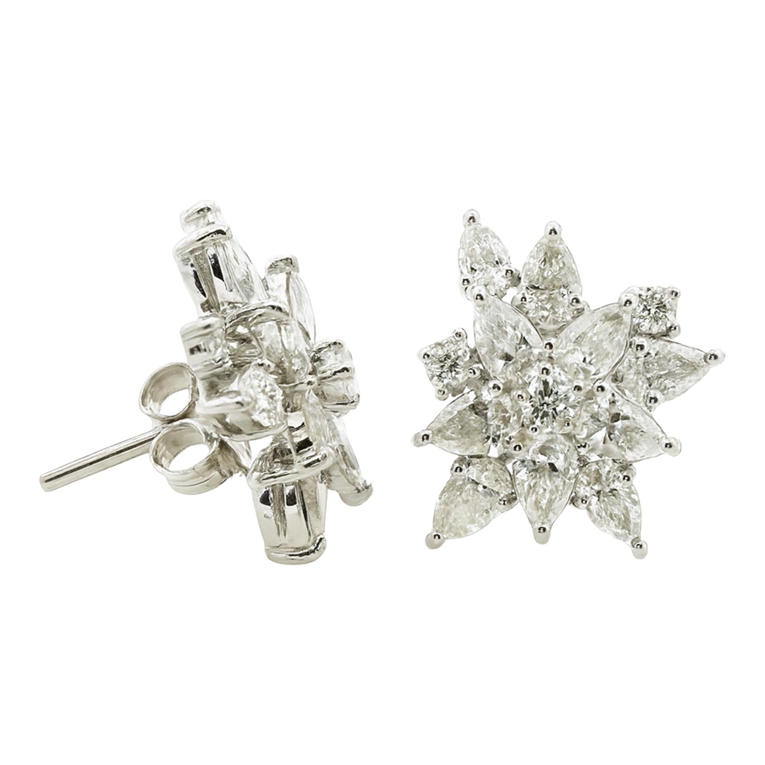 Diamond Bloom Stud Earrings