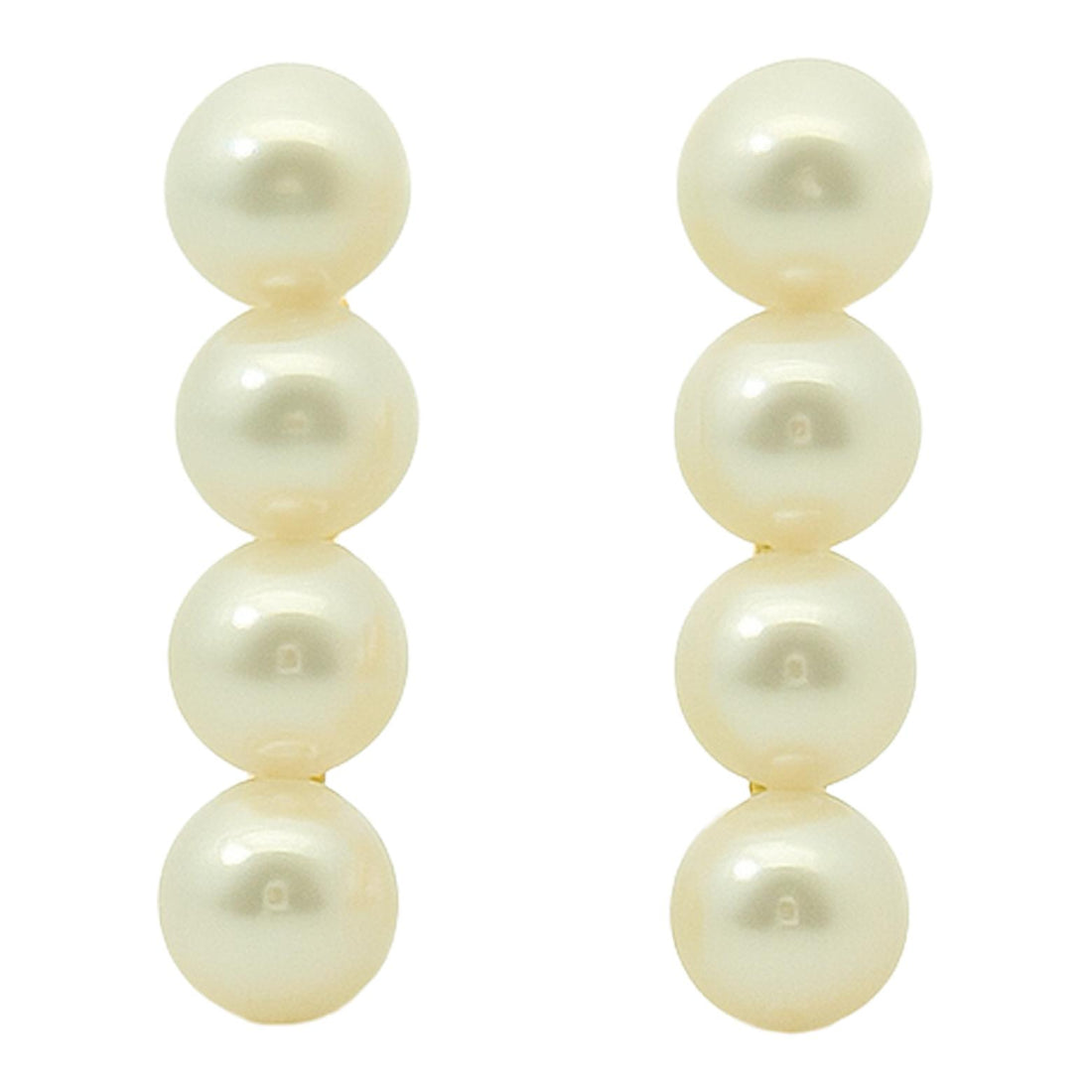 Linear Pearl Bar Earrings